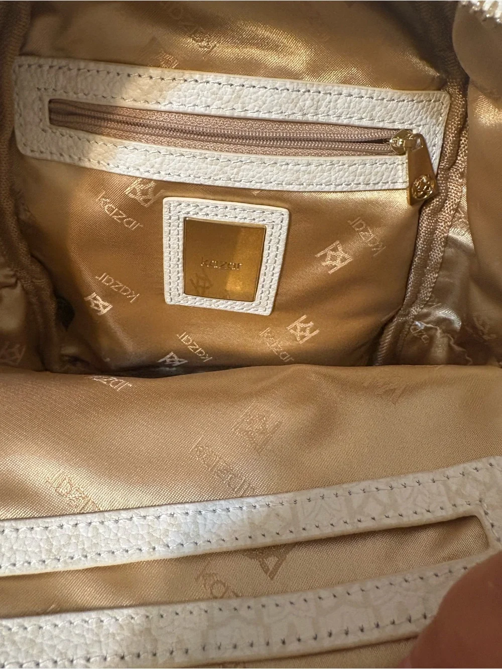 Lazard Grain Learher Cream Mini dual-purpose Backpack